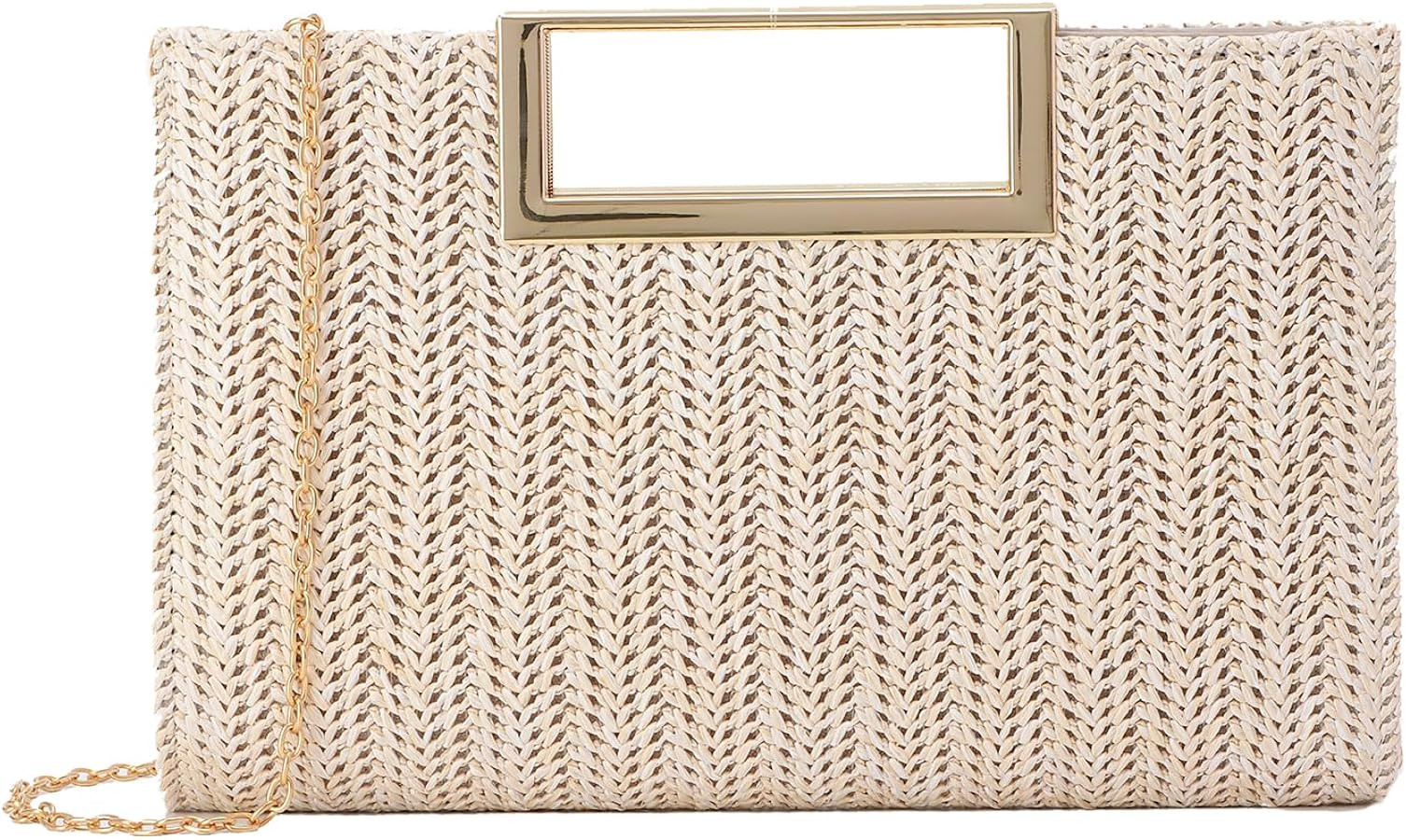 Top Handle Straw Clutch for Women Summer Clutch Straw Evening Bag Raffia Crossbody Purses Woven B... | Amazon (US)