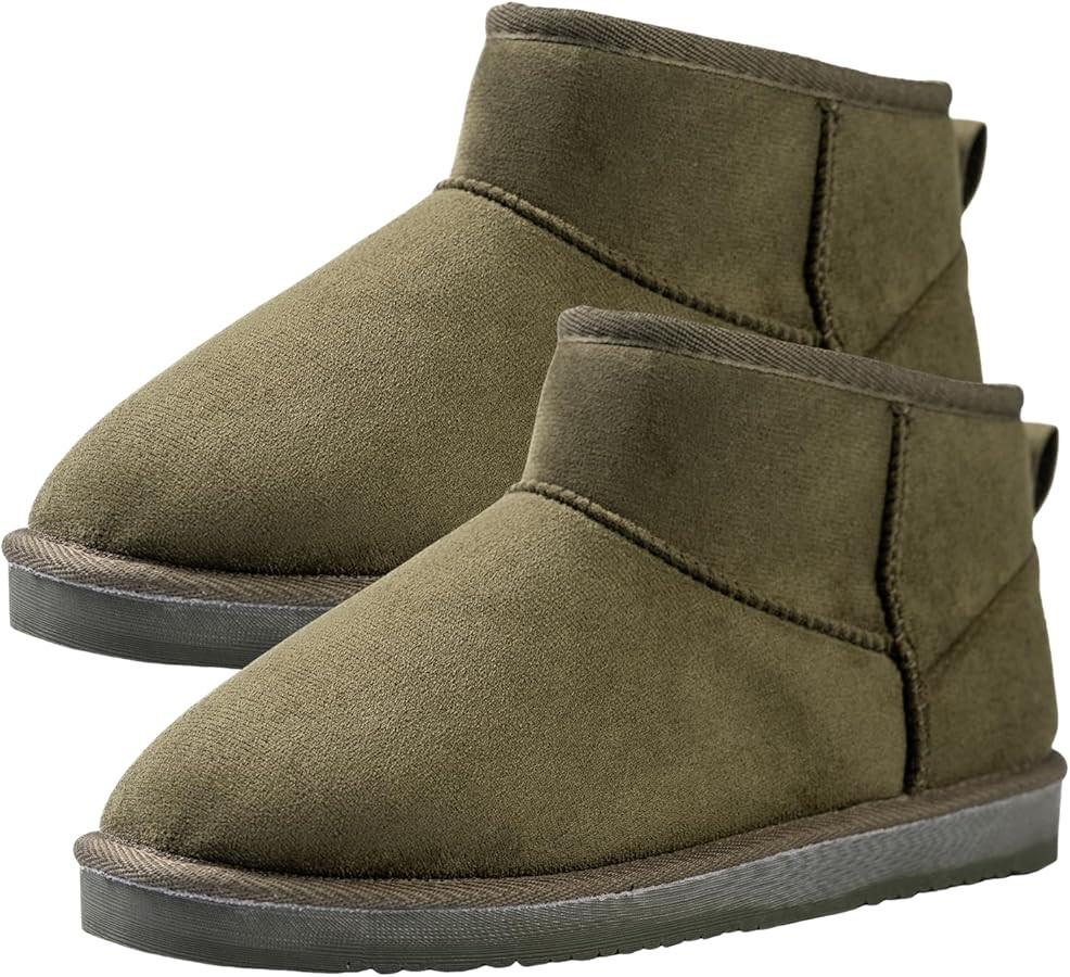 Mini Snow Boots for Women, Lightweight Ankle Snow Boots, Non-slip Suede Womens Boots for Outdoor ... | Amazon (US)