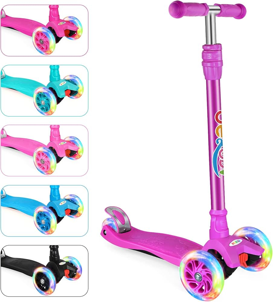 BELEEV A2 Scooters for Kids 3 Wheel Kick Scooter for Toddlers Girls Boys, 4 Adjustable Height, Le... | Amazon (US)