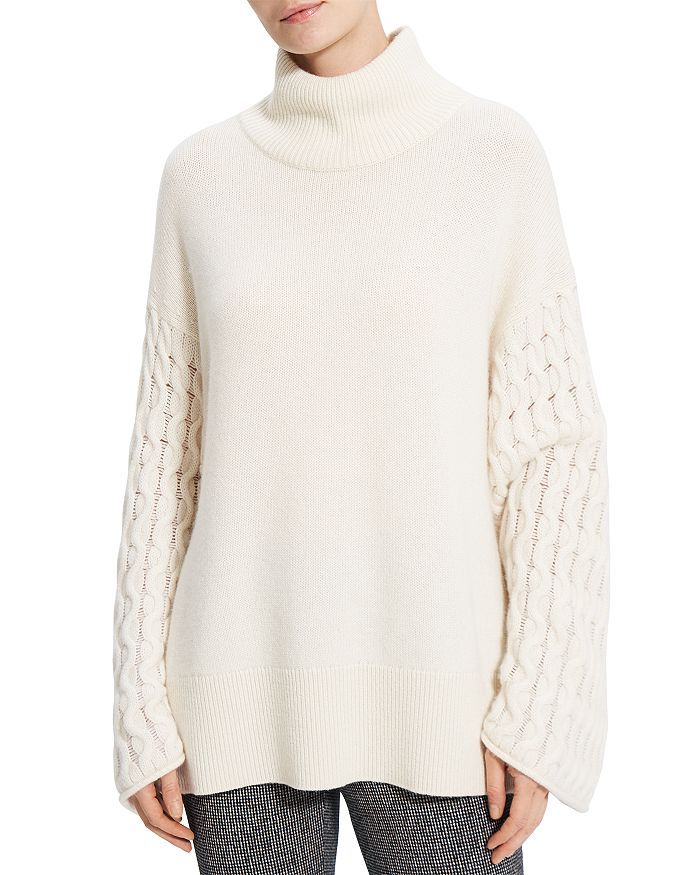 Cable Sleeve Cashmere Sweater | Bloomingdale's (US)
