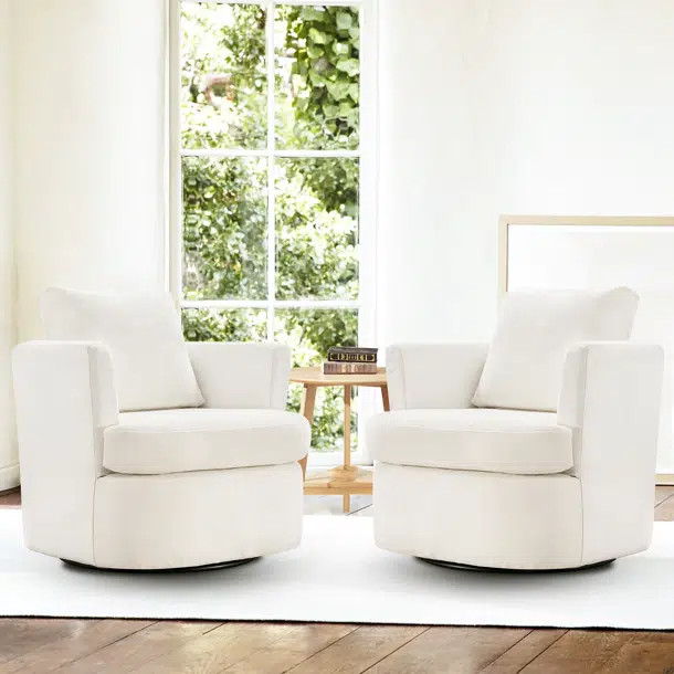 Blendia Upholstered Swivel Barrel Chair | Wayfair North America