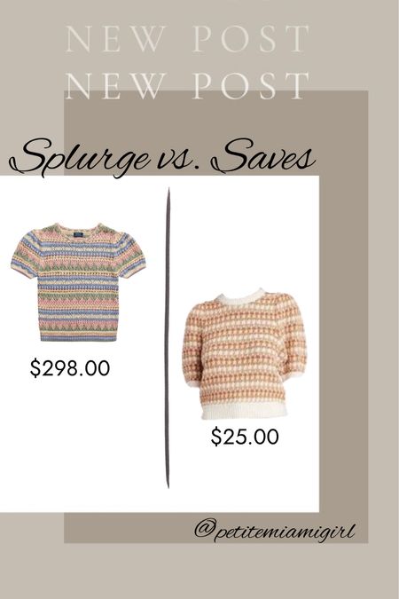 Splurges and Saved with very similar style sweaters. 

#LTKSeasonal #LTKworkwear #LTKstyletip