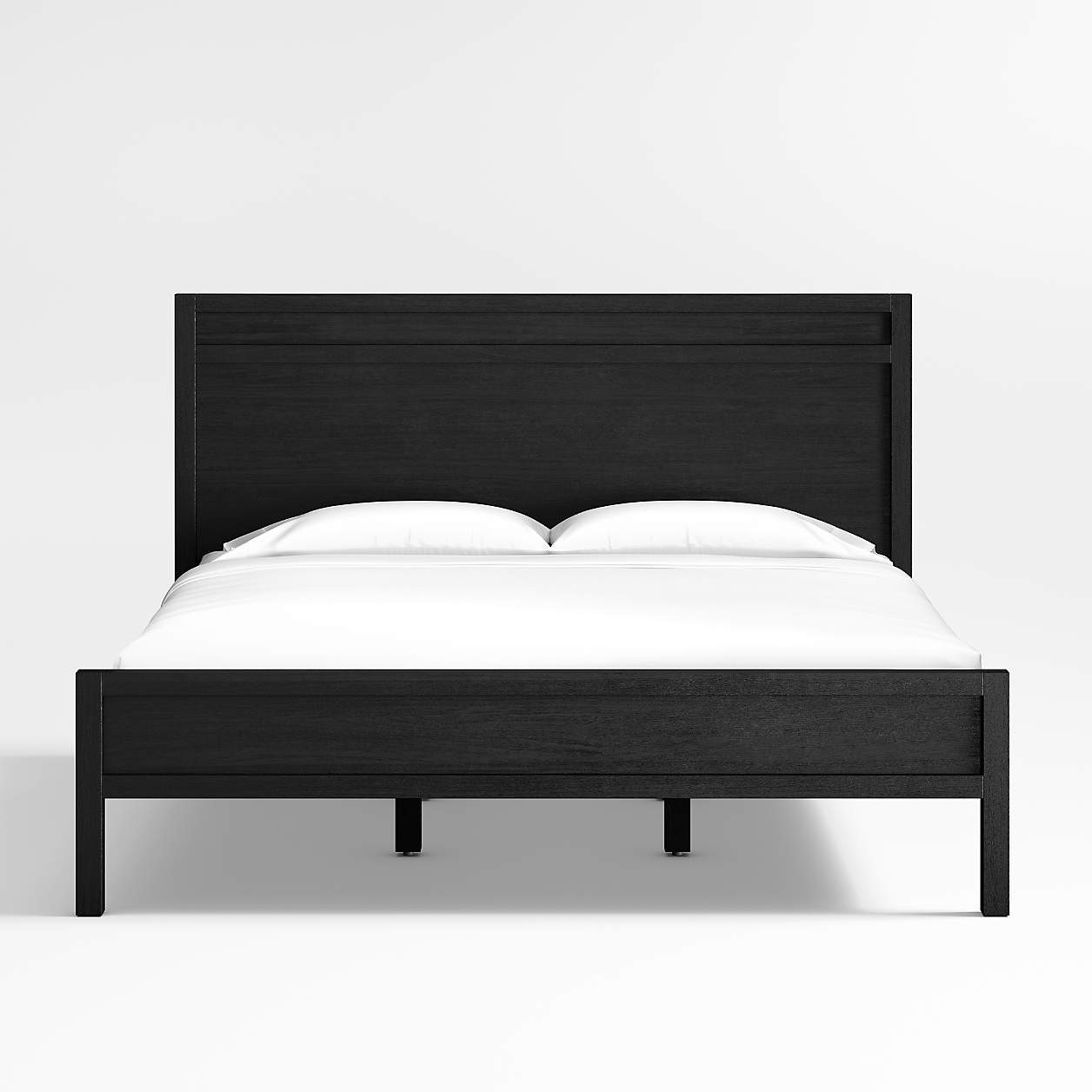 Keane Black Solid Wood King Bed + Reviews | Crate & Barrel | Crate & Barrel