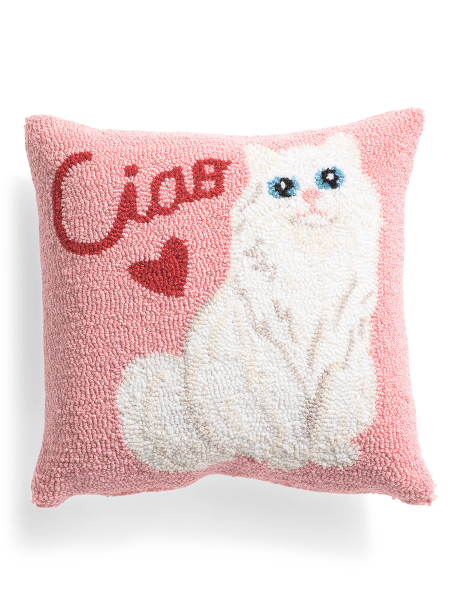 16x16 Ciao Cat Hooked Pillow | TJ Maxx