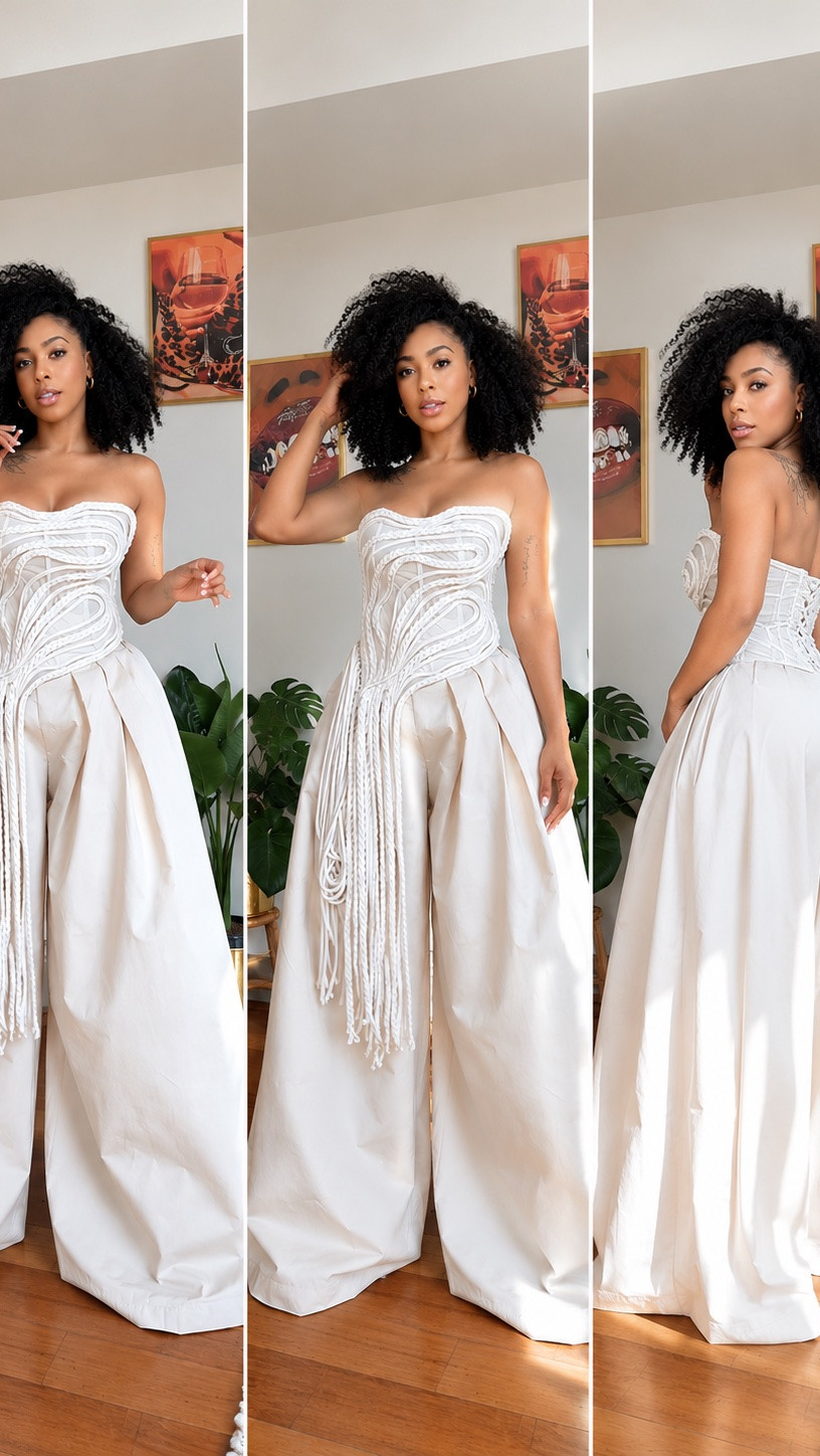 ✨ This outfit is definitely one of those “stop and stare” moments.

The rope corset detailing is everything, and the oversized wide-leg pants give it that effortless high-fashion look without sacrificing comfort. If you’re looking for an outfit that turns heads at brunch, vacation, birthdays, or your next event… this is it.

5’7” | Size M | 170 lbs | 34DD

Everything I’m wearing is linked. If you don’t receive a DM, everything is linked in my LTK in bio. I also have more outfit ideas, shoes, handbags, and everyday fashion linked there.

I’m also selling brand-new and gently loved pieces on Depop and Poshmark, both linked in my bio.

If you’re new here, welcome! 🤍 Follow me for more outfit inspiration and affordable fashion.

#ExplorePage #OutfitIdeas #OOTD #FashionTok #StyleInspo

#LTKootd #LTKMidsize #LTKTall