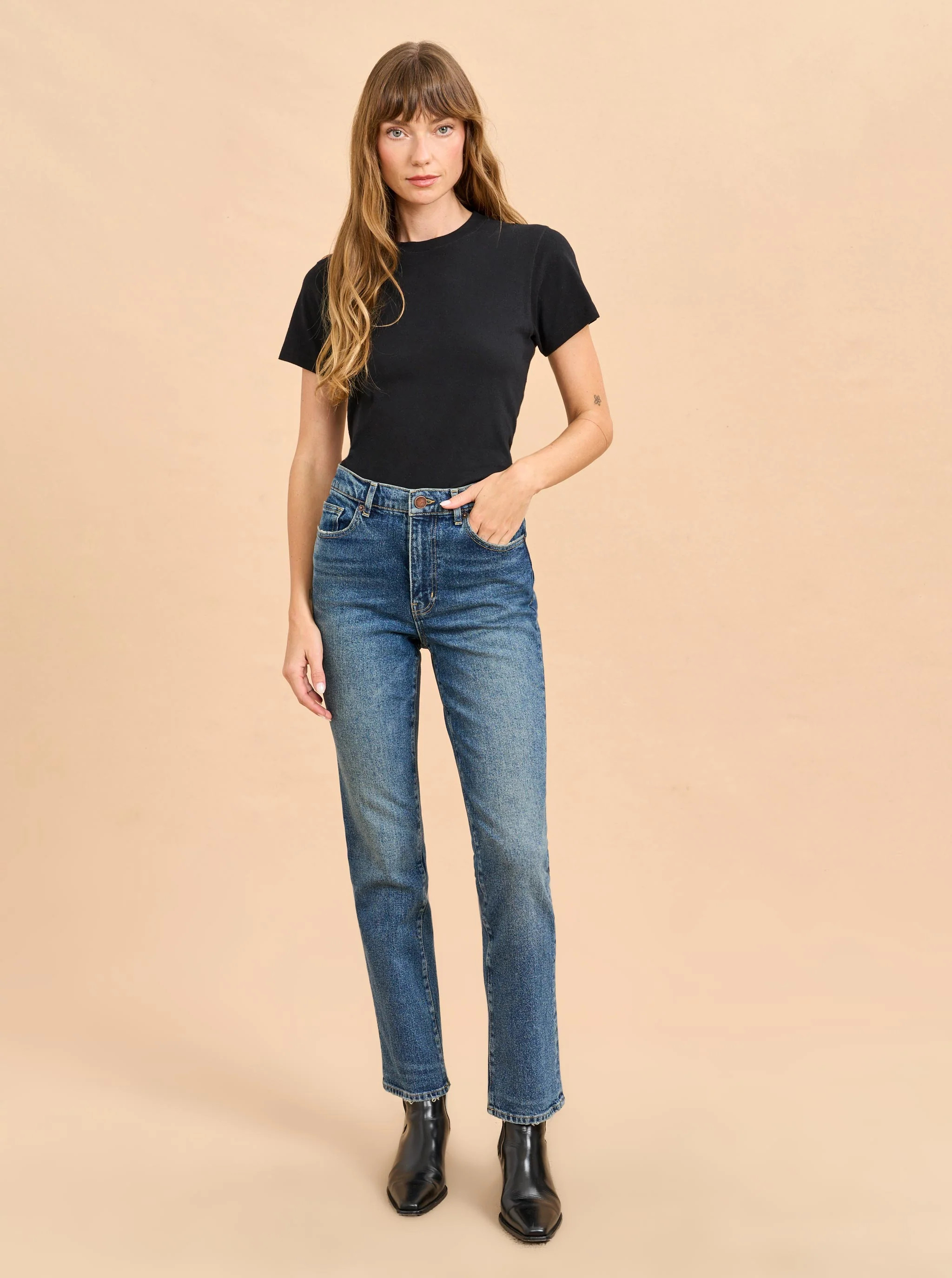 James Molly Stretch High-Rise Straight Jean | La Ligne | La Ligne