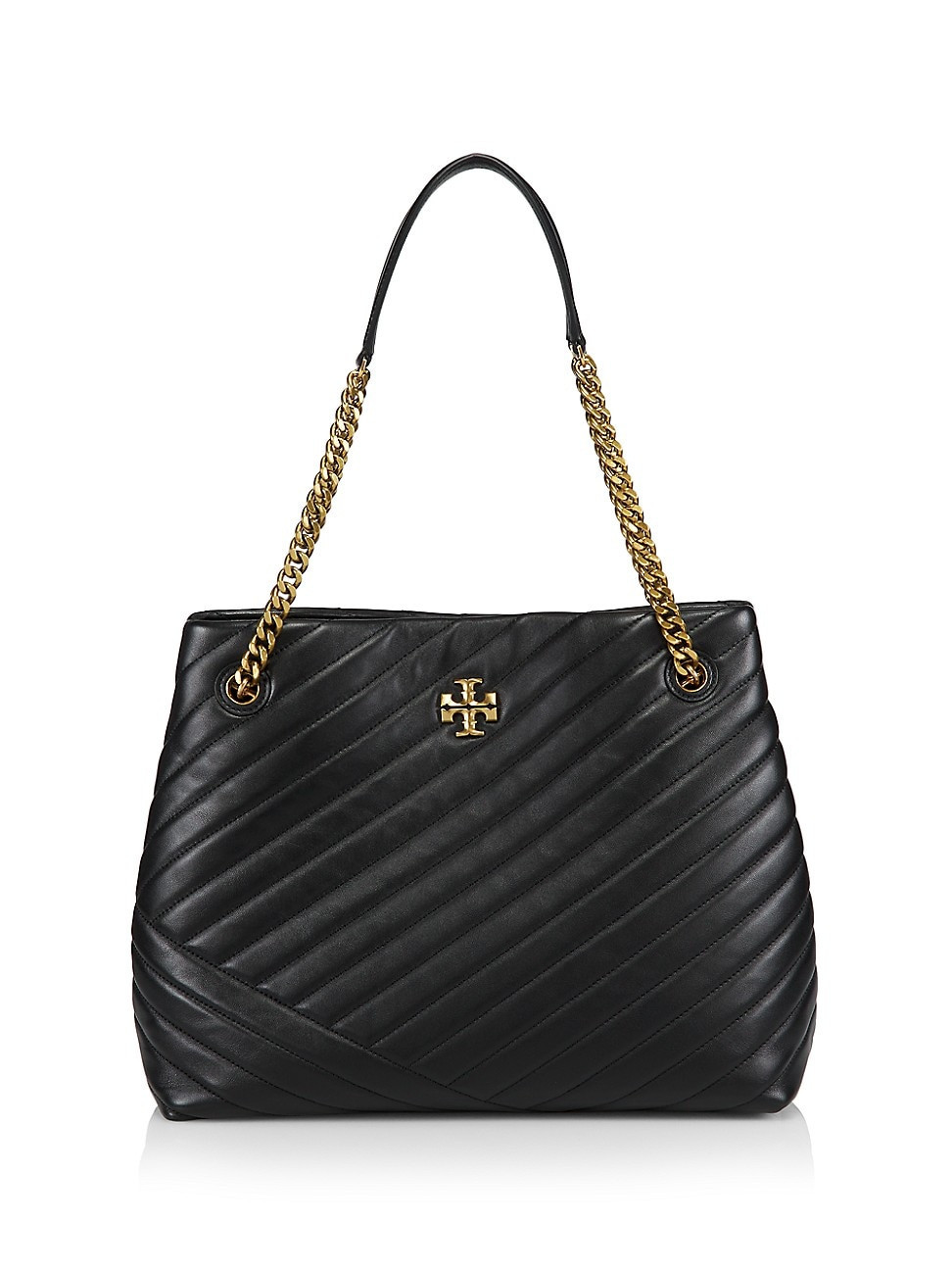 Women's Kira Leather Chevron Tote Bag - Black | Saks Fifth Avenue