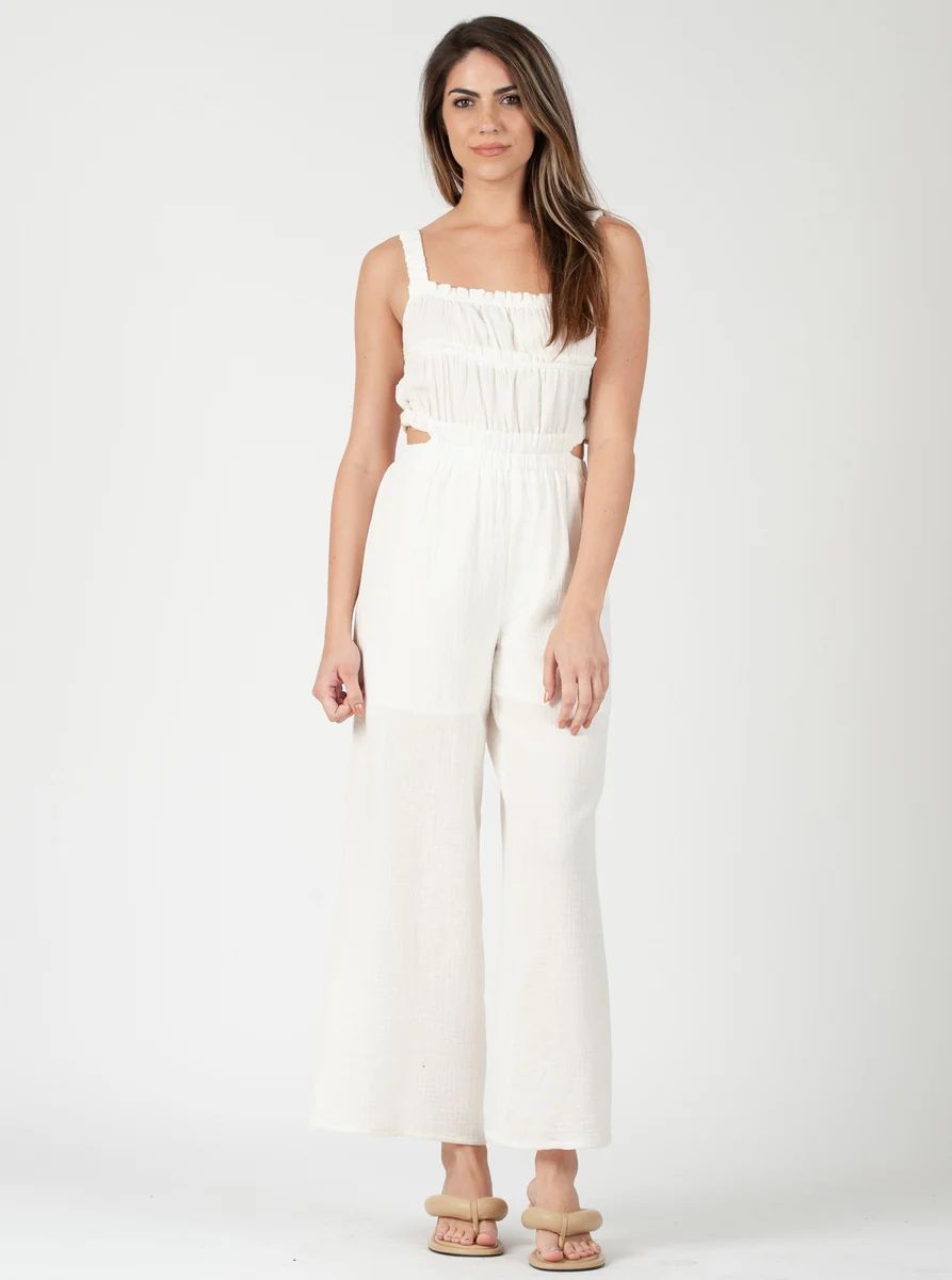 MATE GAUZE JUMPSUIT-WHITE | LUCCA COUTURE