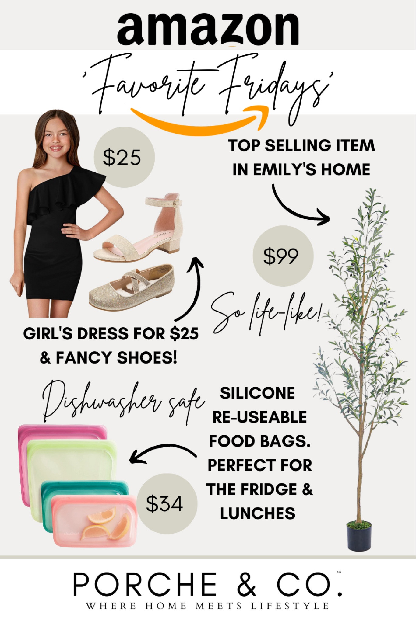 Amazon Friday favorites- girl’s fancy dress and shoes, silicone food storage, and our top selling faux olive tree 🤍 #amazon #amazonfind #olivetree #fauxtree

#LTKhome #LTKstyletip