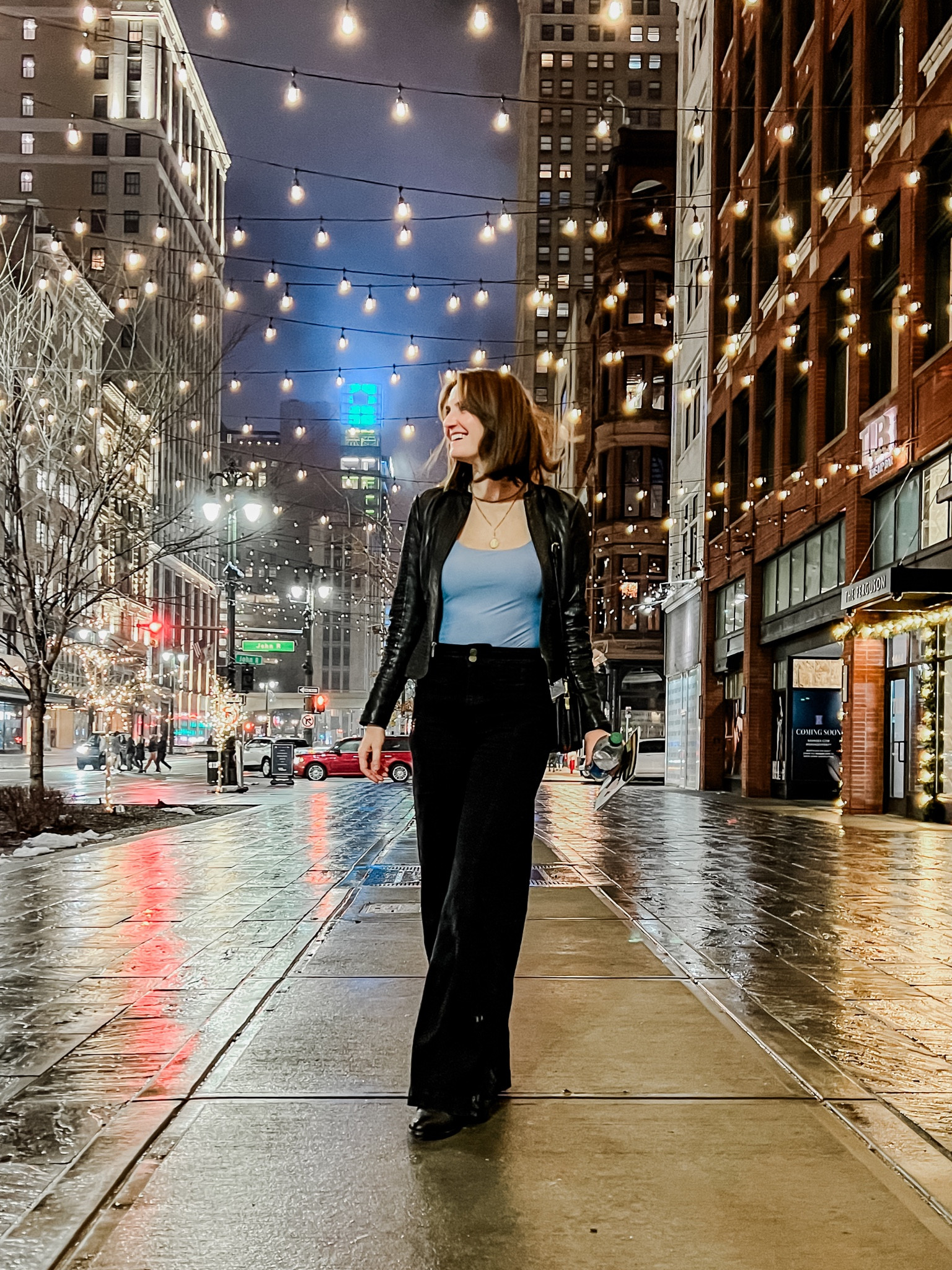 Night out downtown in Frame jeans + Abercrombie bodysuit. 

#LTKstyletip #LTKfindsunder100