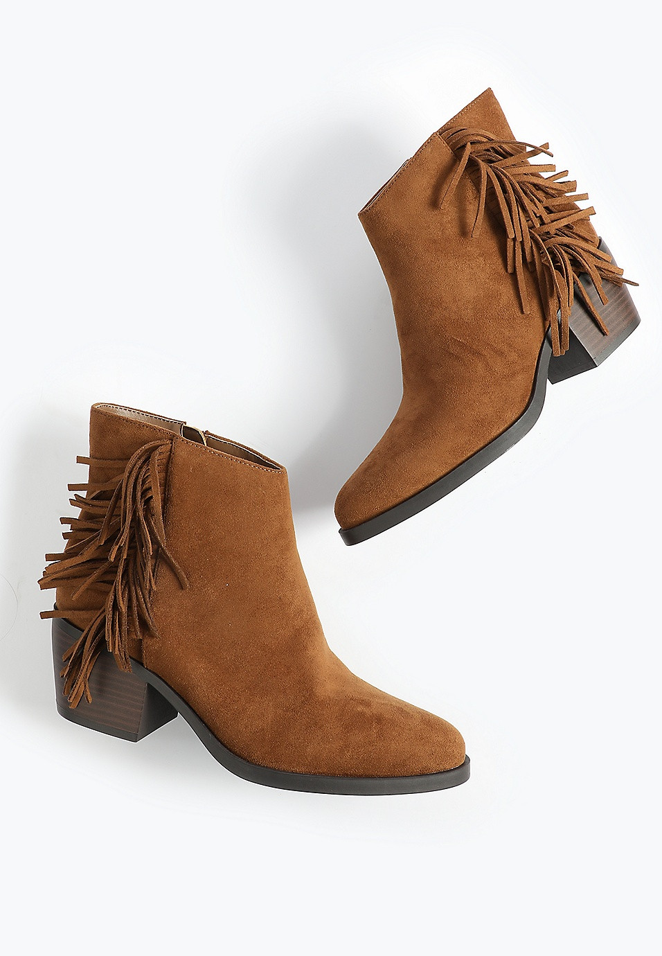 SuperCush Riley Fringe Block Heel Boot | Maurices