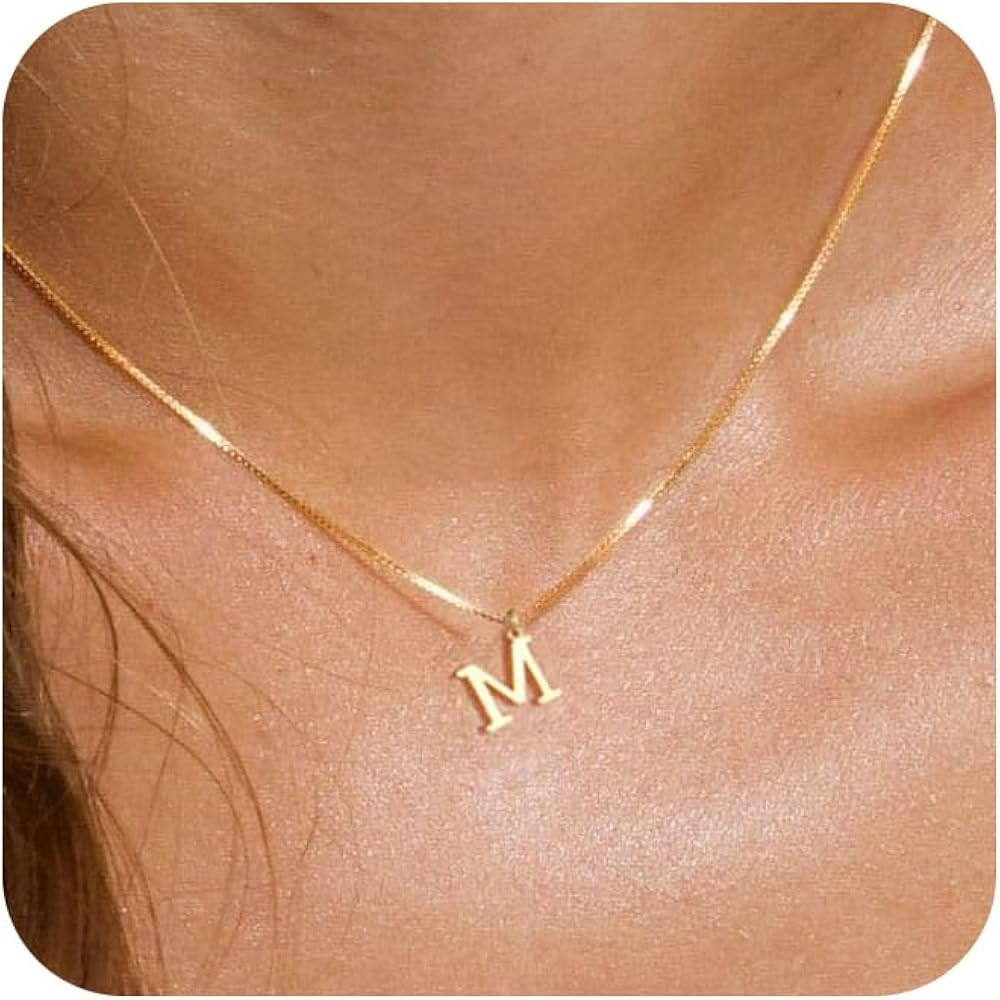 Foxgirl Gold Initial Necklaces for Women, Dainty Gold Letter Necklace Tiny A-Z Pendant Choker Nec... | Amazon (US)