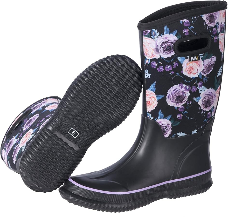 WTW Mid Calf Rain Boots for Women - Waterproof Insulated Neoprene Mud Boots Outdoor Hunting Garde... | Amazon (US)