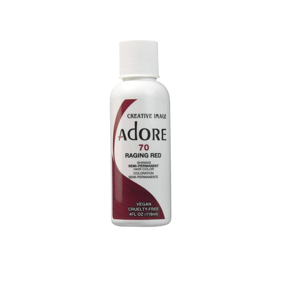 Adore Semi Permanent Hair Color - Vegan and Cruelty-Free Red Hair Dye - 4 Fl Oz - 070 Raging Red (Pack of 1) | Amazon (US)