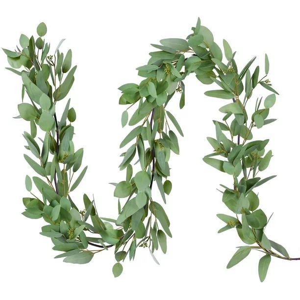 Coolmade 5.5ft Seeded Eucalyptus Garland, Artificial Vines Faux Eucalyptus Leaves Table Garland A... | Walmart (US)