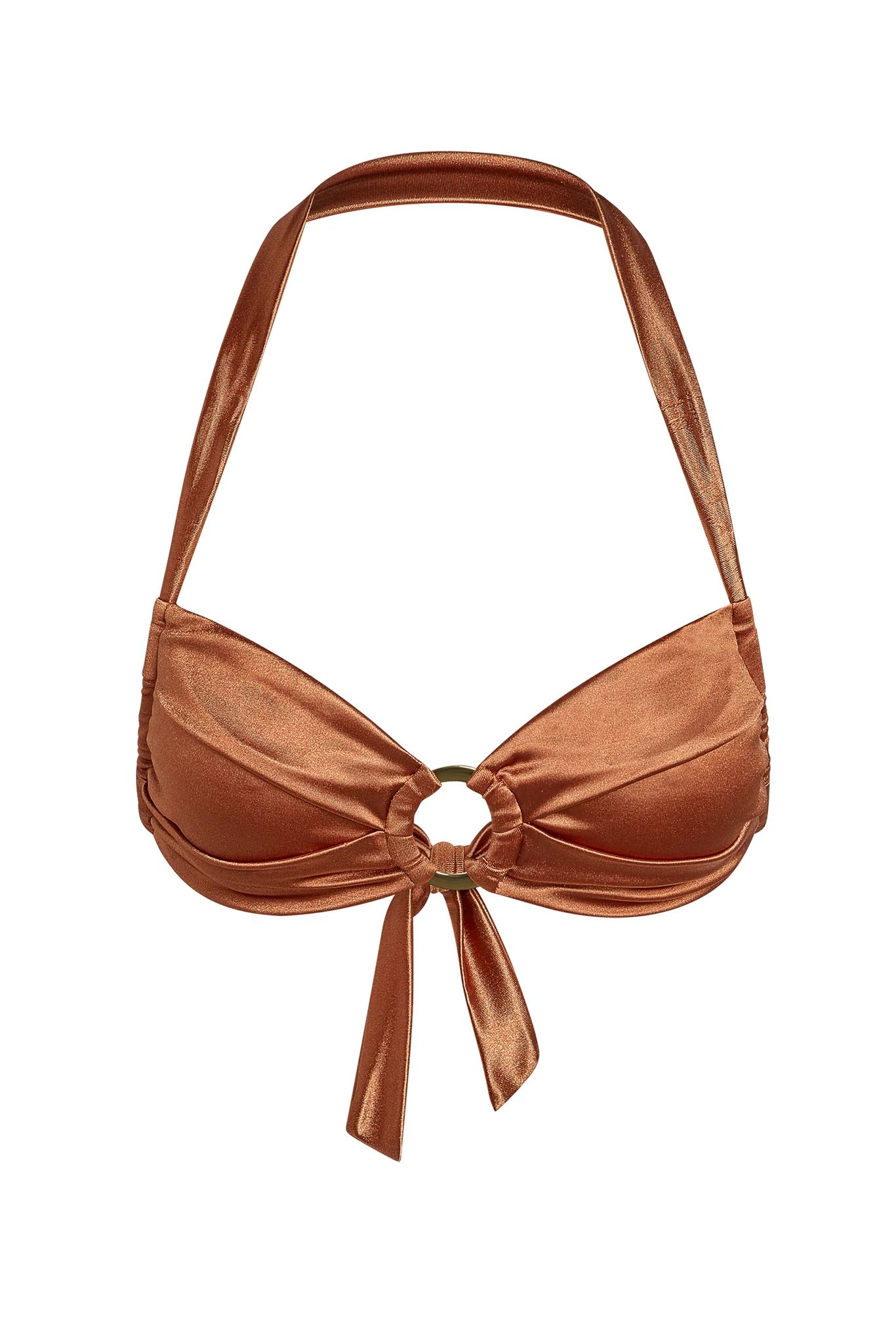 Bronte Top - Bronze Shiny Jersey | Monday Swimwear