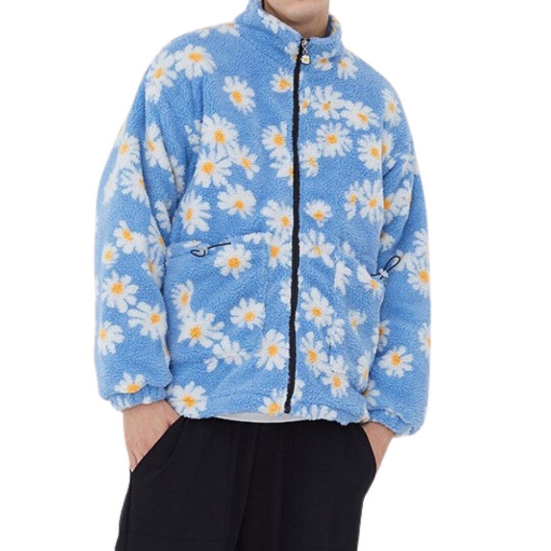Daisy Floral Fleece Jacket Streetwear Unisex Comfy Cozy - Etsy | Etsy (US)