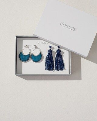 Teal Hoop & Chandelier Earring Set | Chico's