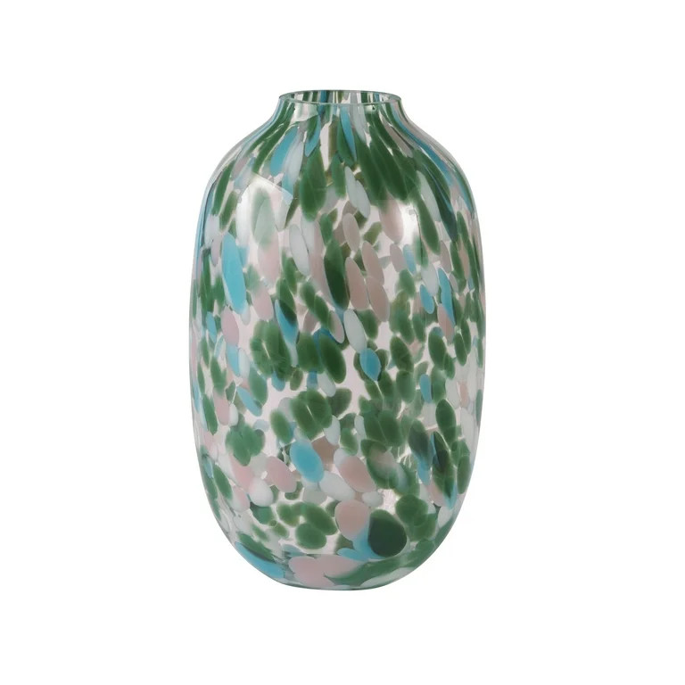 Better Homes & Gardens 10" Green Painted Glass Vase | Walmart (US)