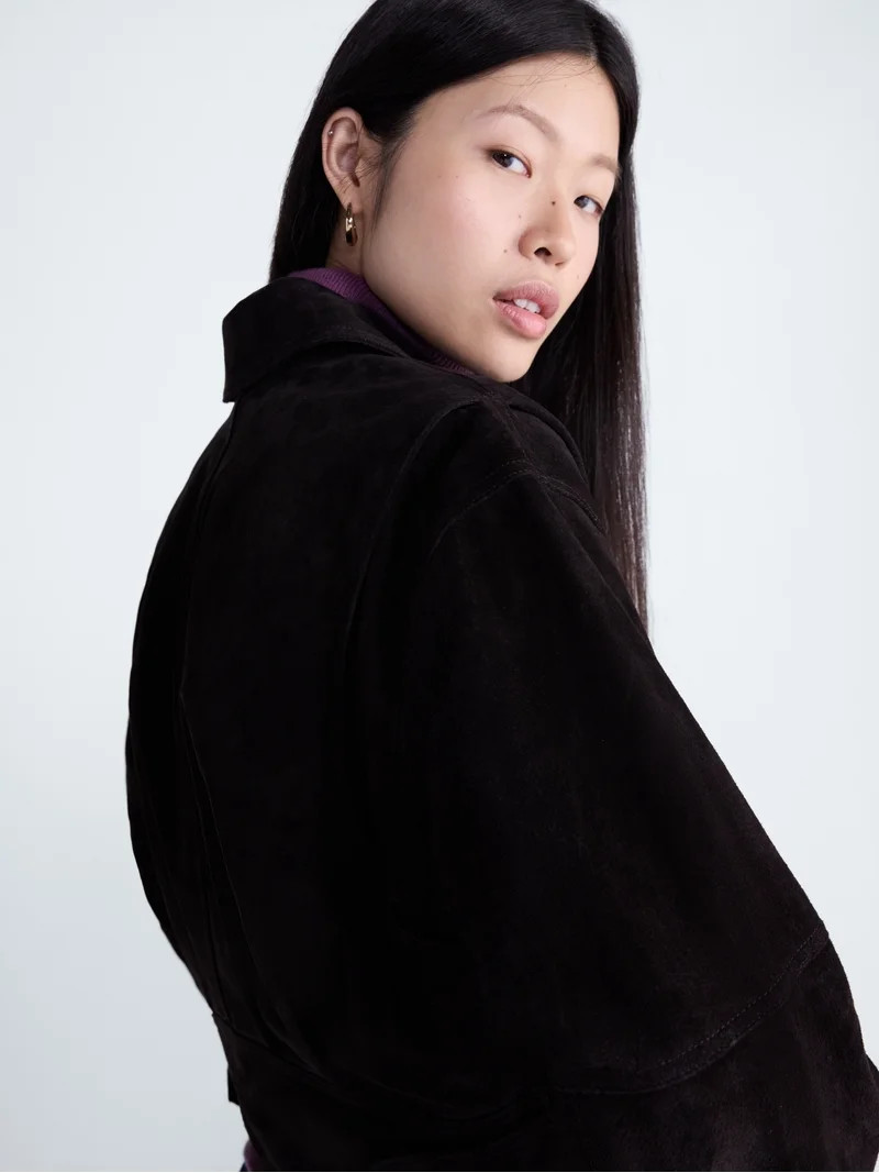 Scoop Women\u2019s and Women\u2019s Plus Cropped Suede Jacket, Sizes XS-4X | Walmart (US)
