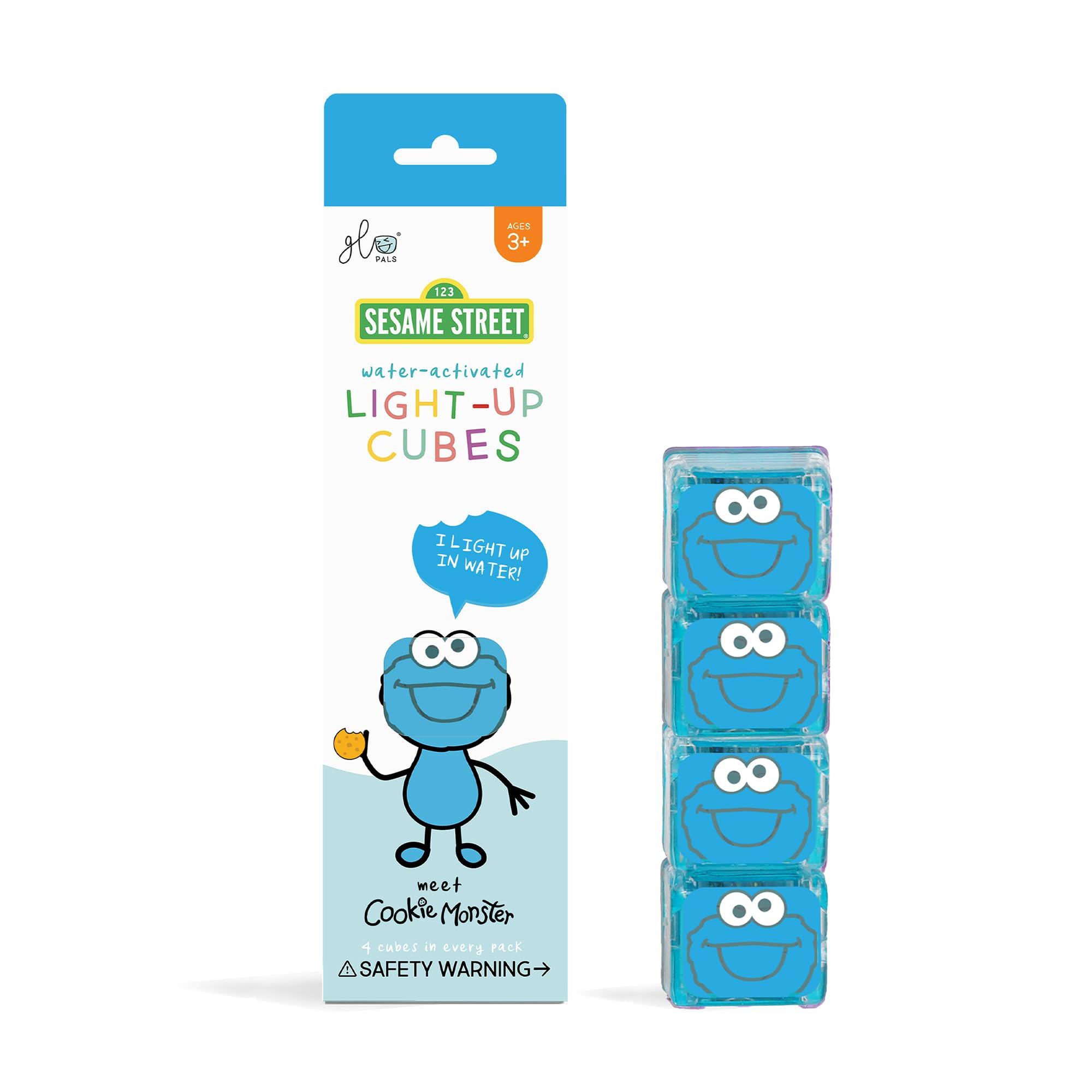 Glo Pals x Sesame Street Water-Activated Light-Up Cubes for Sensory Play (Cookie Monster - Cubes ... | Amazon (US)
