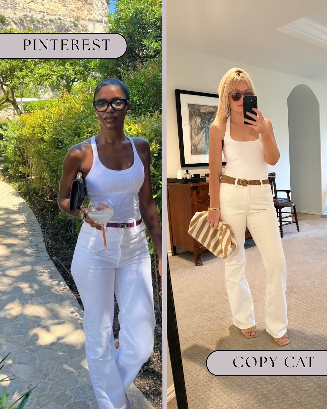 My latest copycat 🐈‍⬛ Pinterest Edition

These are the looks I’m currently loving- and naturally, implementing straight into my own wardrobe.

For reference, I always start my styling sessions with a clear vision board… it’s where it all starts to make sense 🤍

Links in stories ✨

#styling #howtowear #summerstyle #personalstylist #instastyle #pinterestinspo #personalshopper #styleedit #ootd #ltk #elevatedstyle

#LTKSeasonal #LTKgrwm #LTKspring
