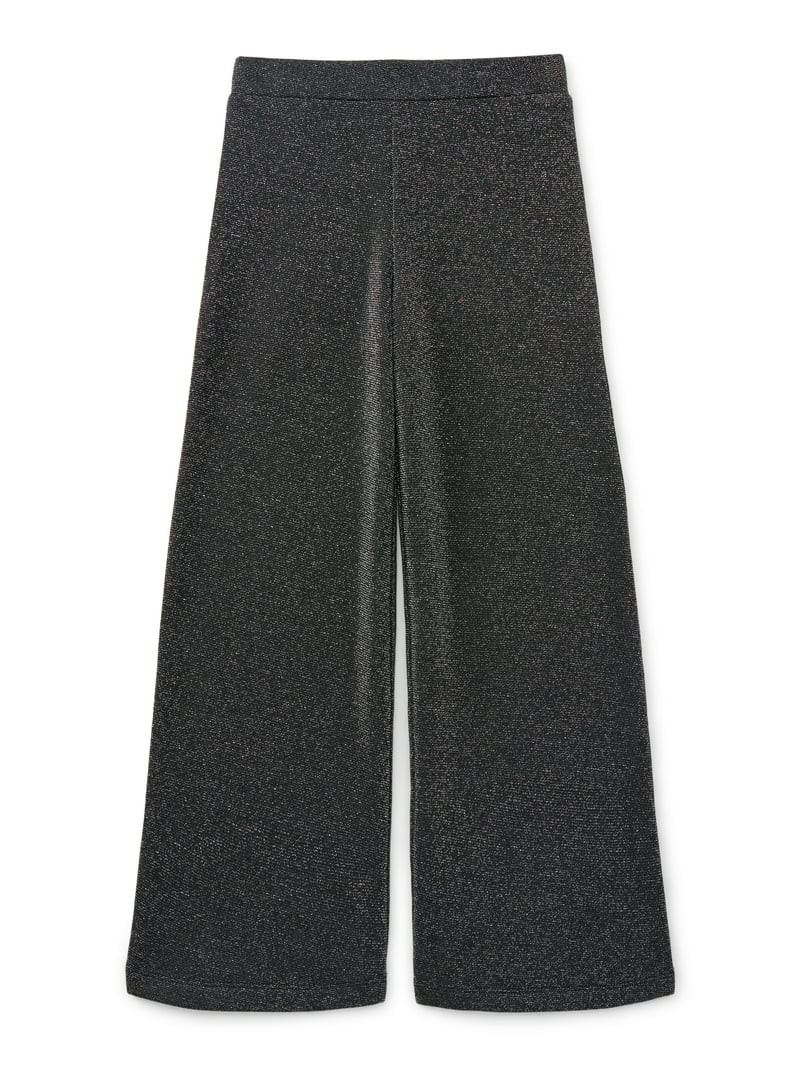 Wonder Nation Little Girls' Metallic Fleece Wide Leg Pant, Sizes 4-10 | Walmart (US)