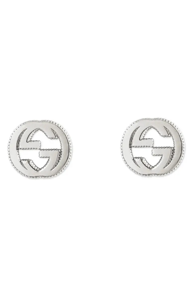Silver Interlocking-G Stud Earrings | Nordstrom
