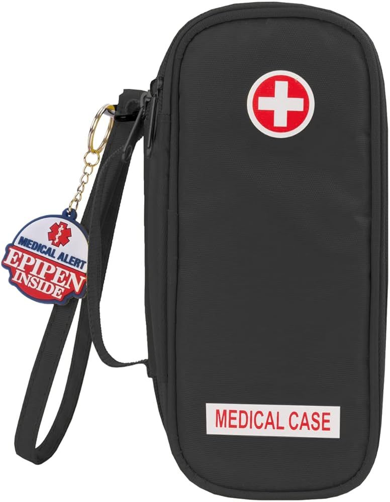 EpiPen Carrying Medical Case - Black Insulated Portable Bag with Zipper - for 2 EpiPen's, Auvi-Q,... | Amazon (US)