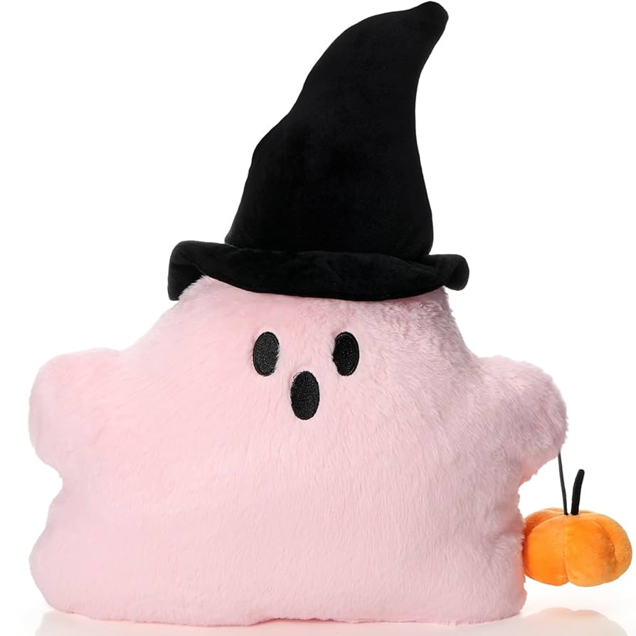Yalikop Happy Halloween Ghost Throw Pillow, Cute Ghost Shaped Pillow with Pumpkin Pink Soft Stuff... | Amazon (US)