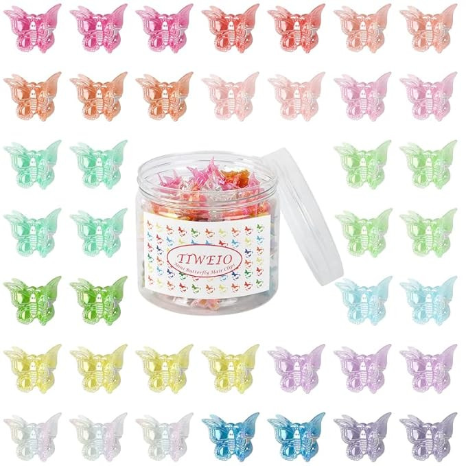 50Pcs Butterfly Hair Clips Butterfly Clips for Hair, Tiweio Mini Hair Clips Small Hair Claw Clips... | Amazon (US)