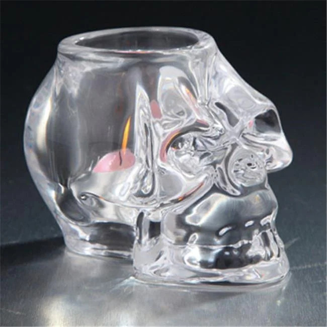 5.5 x 5.5 x 4 in. Glass Skull Candle Holder, Clear - Walmart.com | Walmart (US)