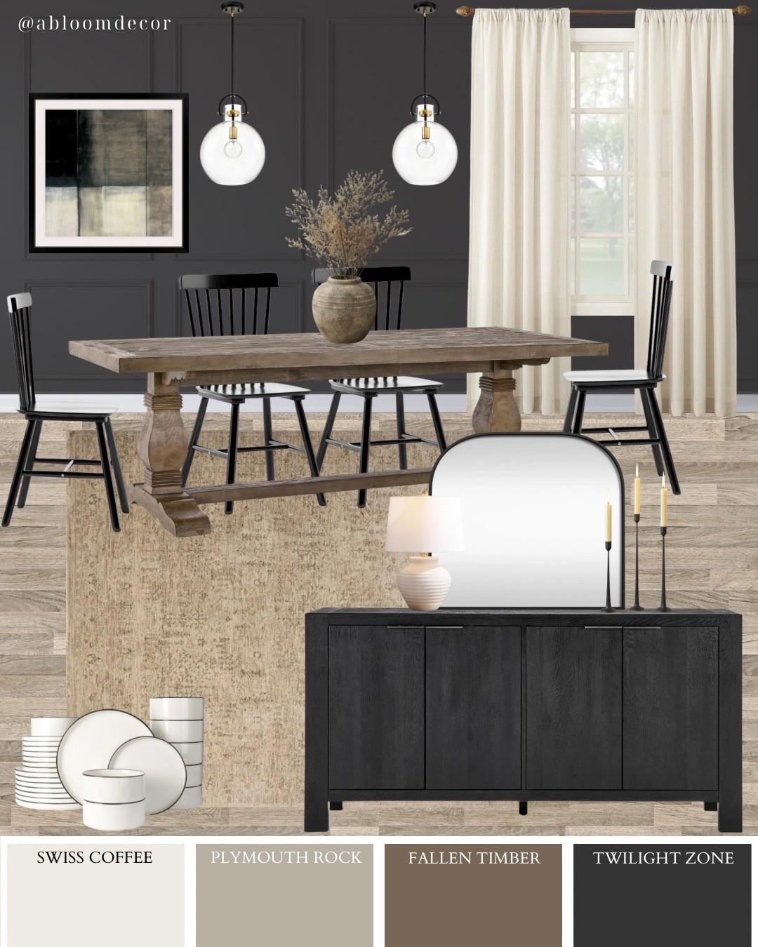Moody Black Dining Room Design

#LTKHome
