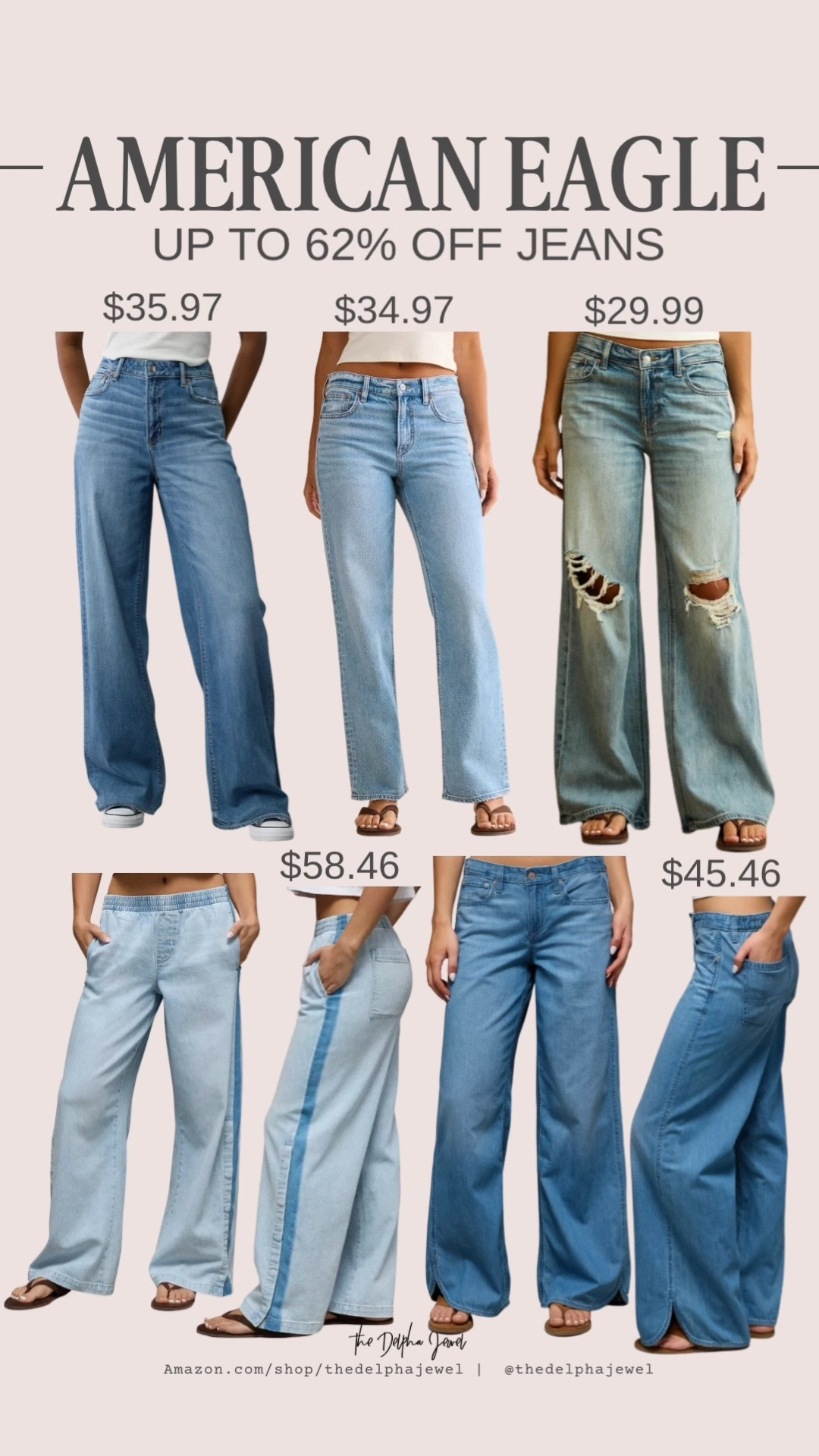 @American Eagle Outfitters denim as low as $29.99 👏🏼 😍 @Aerie 

High waisted stovepipe, low rise beachy baggy jeans, distressed baggy ultra wide jeans

Over 40 style, American eagle denim, back to school outfits, fall outfits women, mom style, autumn outfits, fall fashion haul

#LTKSaleAlert #LTKOver40 #LTKMidsize