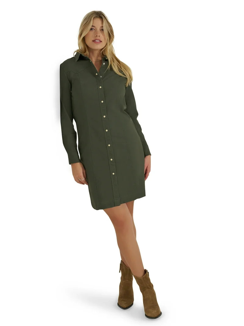 Lee Women's and Women's Plus Heritage Western Denim Dress, Sizes XS-4X | Walmart (US)
