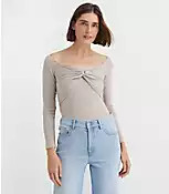 Ribbed Knot Off The Shoulder Top | LOFT