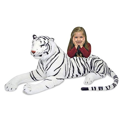 Amazon.com: Melissa & Doug Giant Siberian White Tiger - Lifelike Stuffed Animal (over 5 feet long... | Amazon (US)