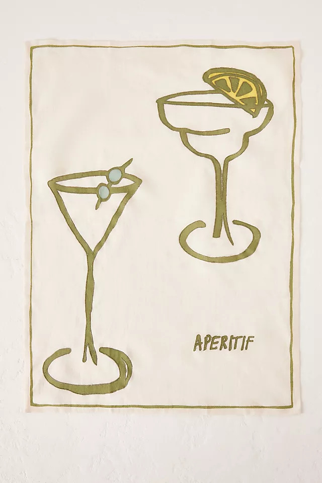 Amuse La Bouche Embroidered Linen Tea Towel | Anthropologie (UK)