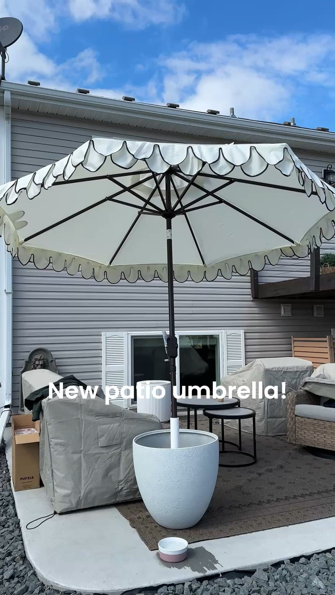 Patio furniture, scalloped patio umbrella, lion fountain, Walmart wicker patio set, better homes and gardens, raised garden beds, vego garden

#LTKSeasonal #LTKHome