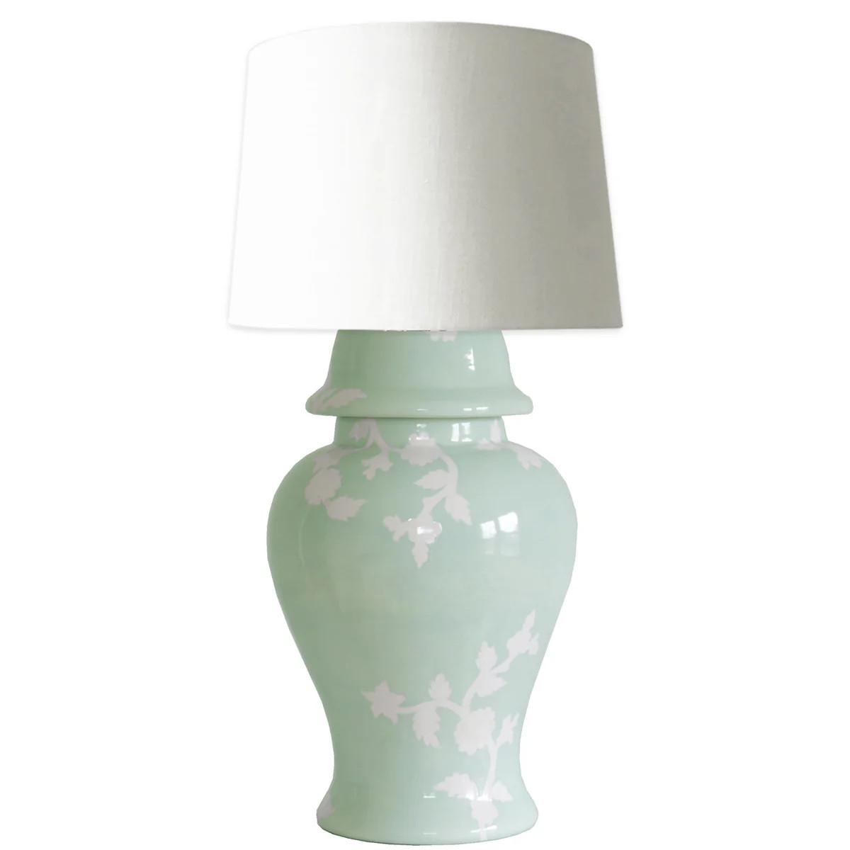 Chinoiserie Dreams Ginger Jar Lamp in Sea Glass | Ruby Clay Company