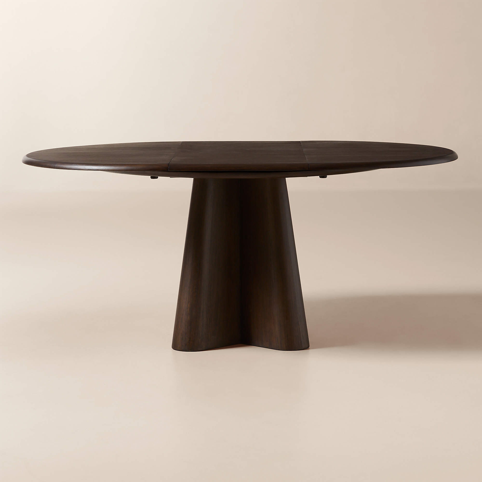 Alder 48-68" Round Mahogany Extendable Dining Table | CB2 | CB2