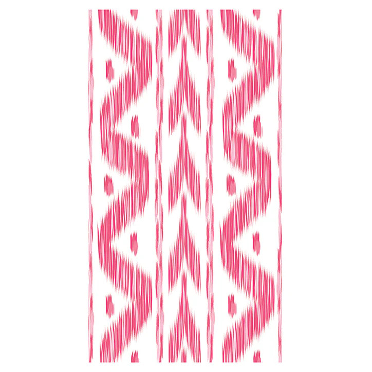 Pink Ikat Linen-feel Paper Dinner Napkins / Guest Towels | Lucy Grymes Designs