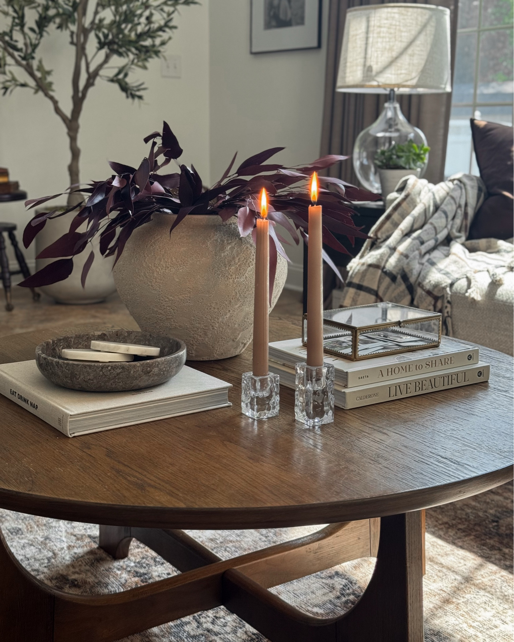 Fall coffee table styling, fall stems, coffee table decor, round coffee table styling

#LTKHome