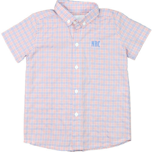 Pink And Blue Plaid Seersucker Button Down Shirt | Cecil and Lou