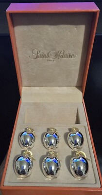 Saint Halaire France Silver Plate Apple Place Card Holders  | eBay | eBay UK