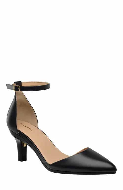 Pashion Footwear The D'Orsay 3"" Stiletto Heel in Coal Leather at Nordstrom, Size 7.5 | Nordstrom