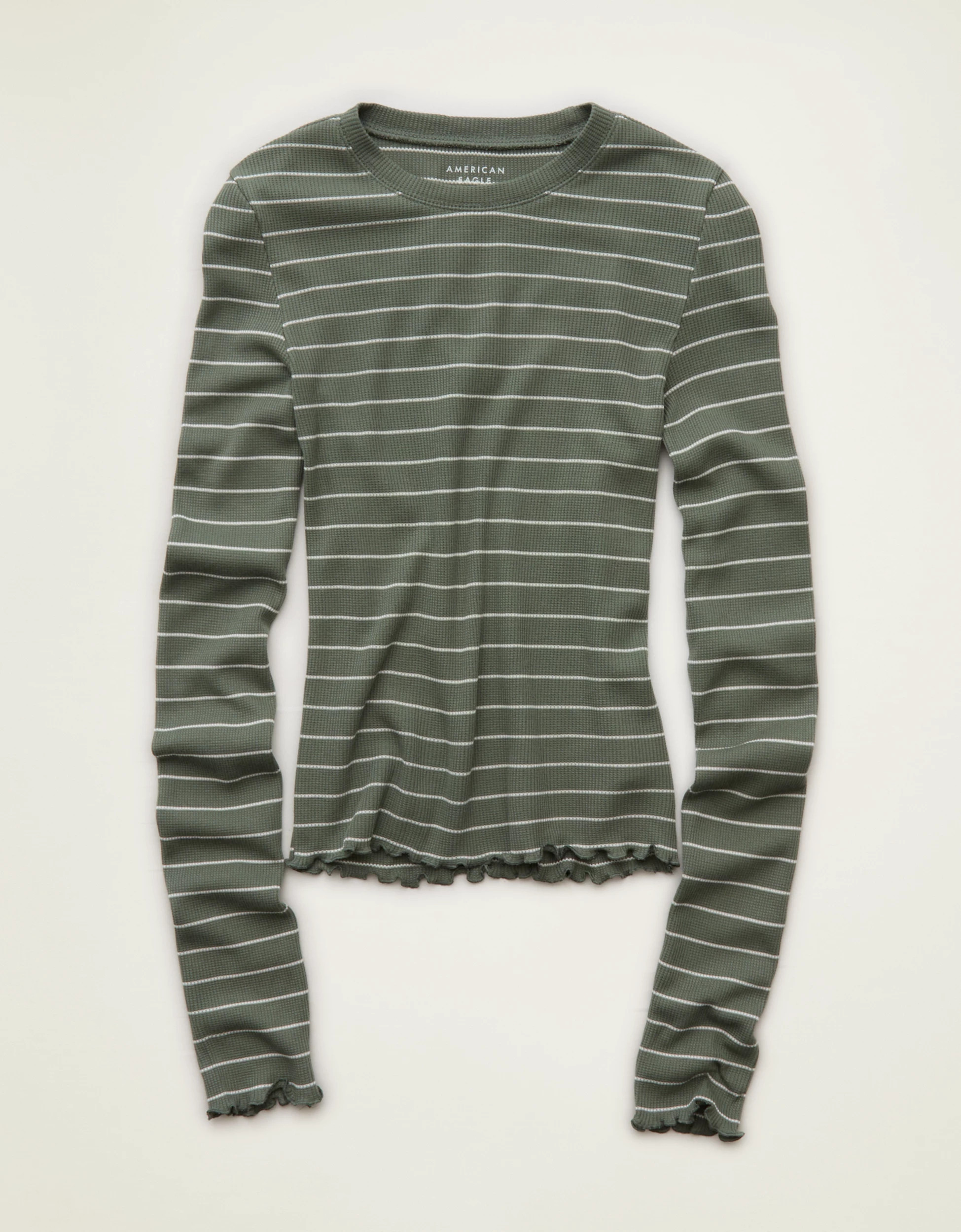 AE Soft & Sexy Waffle Long-Sleeve T-Shirt | American Eagle Outfitters (US & CA)