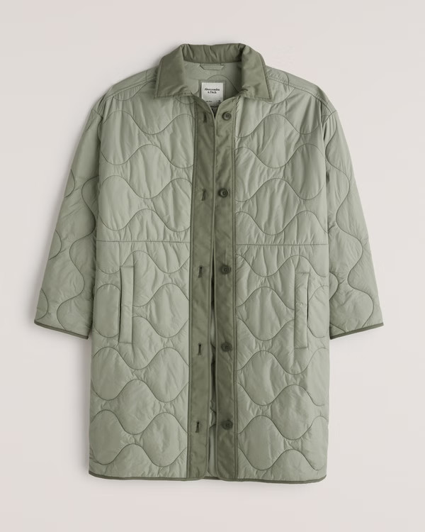 Long-Length Quilted Liner Jacket | Abercrombie & Fitch (US)