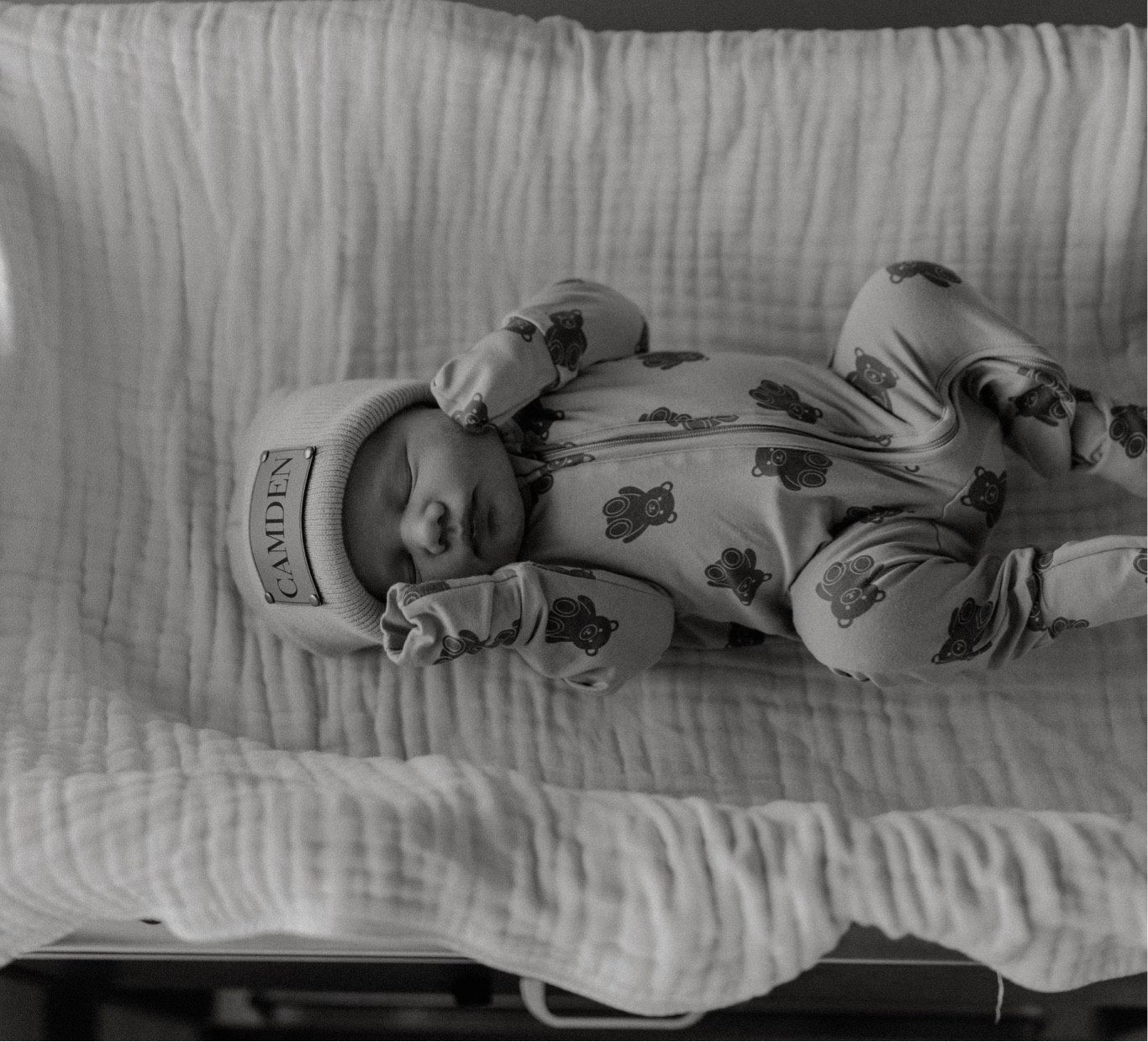 Our newest little love is finally here! I love this bamboo teddy bear onesie. 🧸 We have gotten sooo many compliments on the muslin blanket and name beanie, too! 🤎

#LTKbump #LTKbaby #LTKfamily