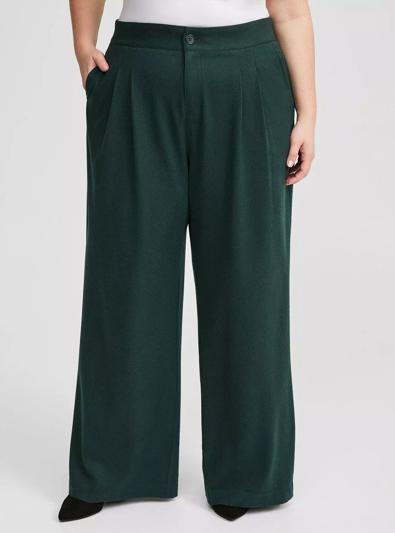 Brushed Twill Wide Leg Pants | Torrid (US & Canada)